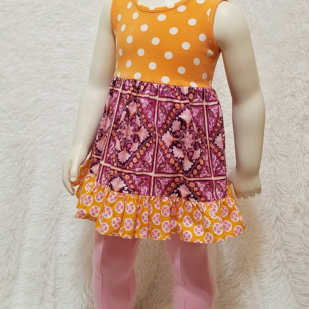 Ricrac & Ruffles dress w leggings
